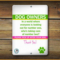PLEASE PICK UP AFTER YOUR DOG SIGN - Aw Paws