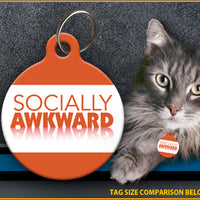 Socially Awkward Cat ID Tag