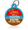 Lover Not A Fighter Pet ID Tag