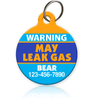 Warning Gas Leak Pet ID Tag - Aw Paws