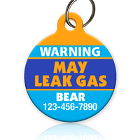Warning Gas Leak Pet ID Tag - Aw Paws