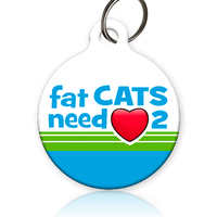 Fat Cats Need Love 2 Cat ID Tag - Aw Paws
