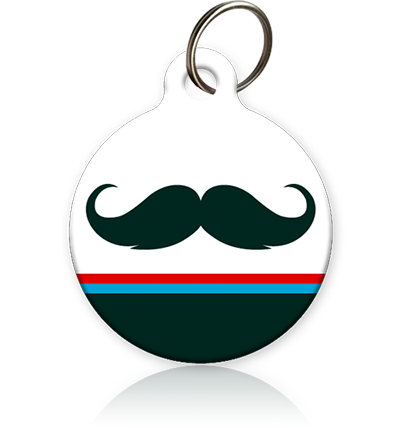 Mustache Cat ID Tag